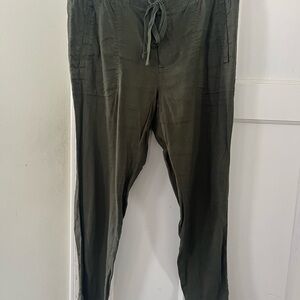 Lou & Grey Green Joggers with Elastic Waistband and Soft Fabric